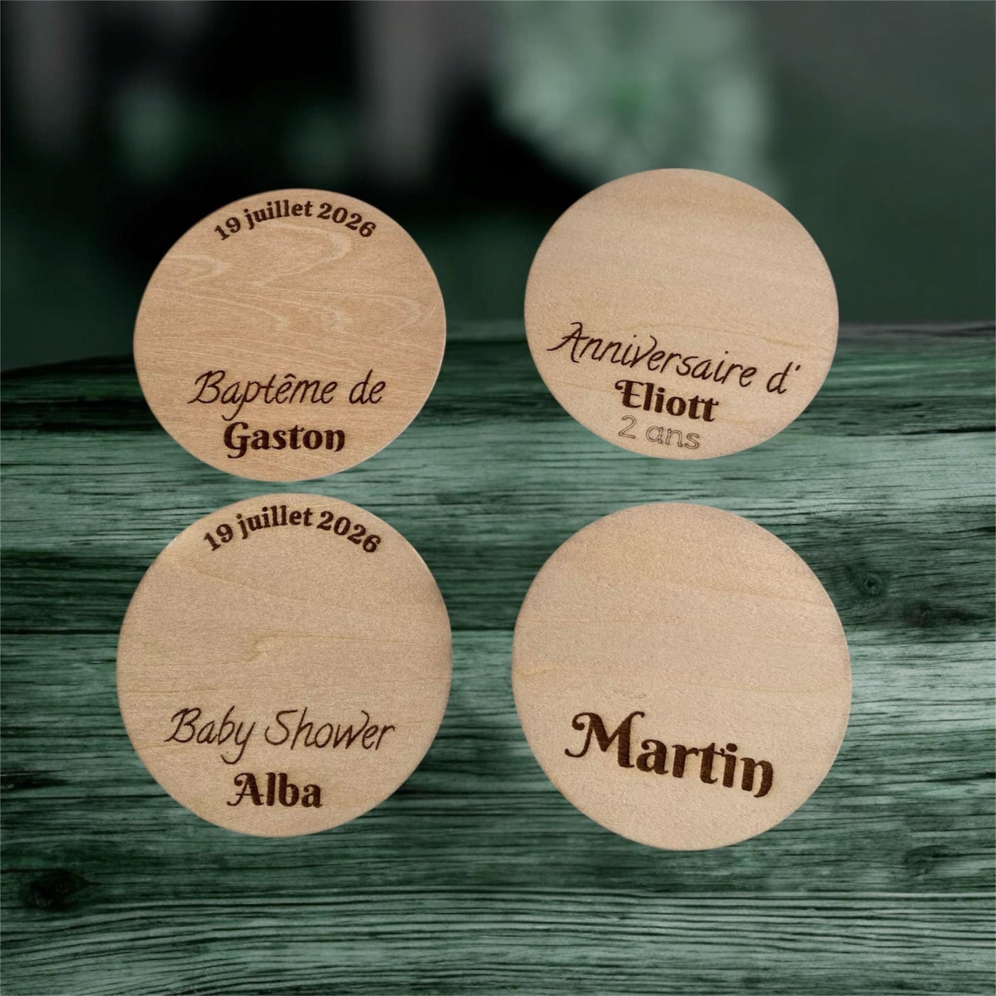 Étiquettes en Bois "Thème Marin" – Élégance et Authenticité pour vos Événements