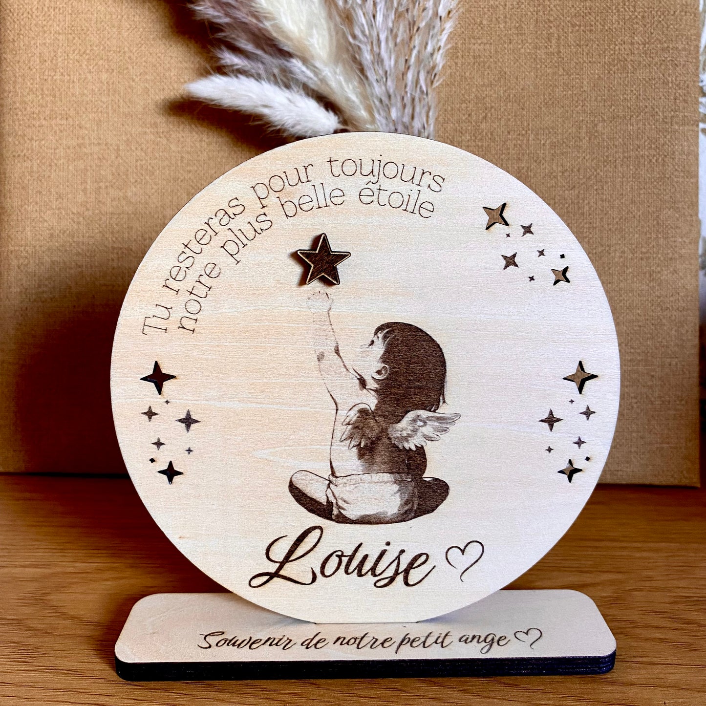 Boule commémorative en bois Petit Ange personnalisée (Copie)