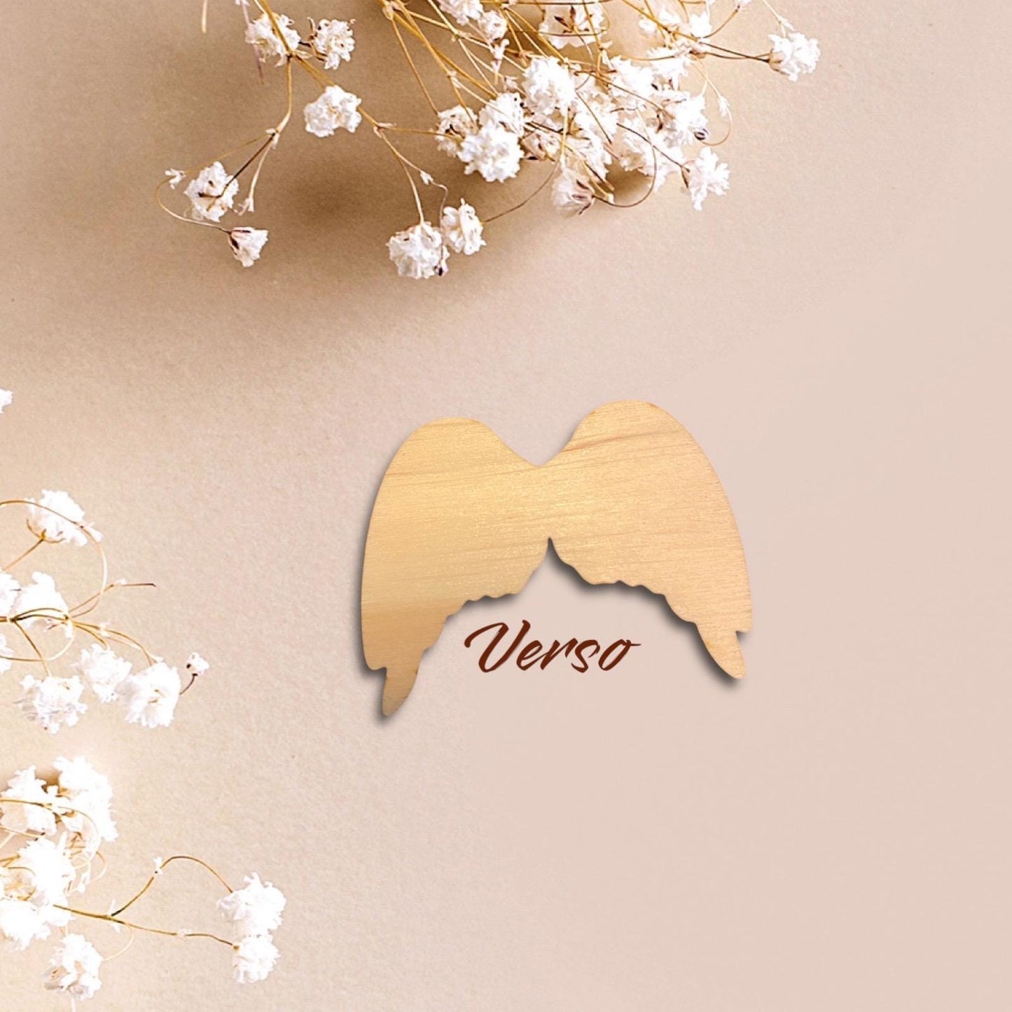 Porte-Bonheur Ange Gardien en Bois Pailleté – Bijou de Poche