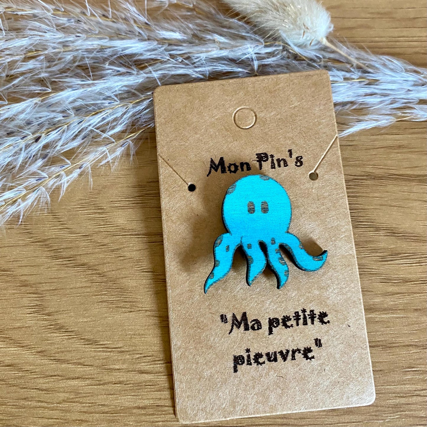 Pin's en Bois Animaux de la Mer – Badge au Choix pour Cartable