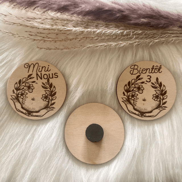 Magnet annonce naissance en bois
