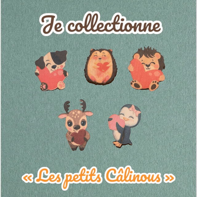 Câlin de poche en bois petits animaux - Câlinous à collectionner.