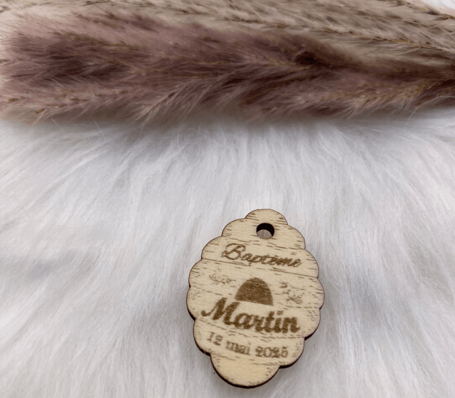 Ruche en bois gravée – Cadeau invité personnalisé pour mariage, baptême, communion