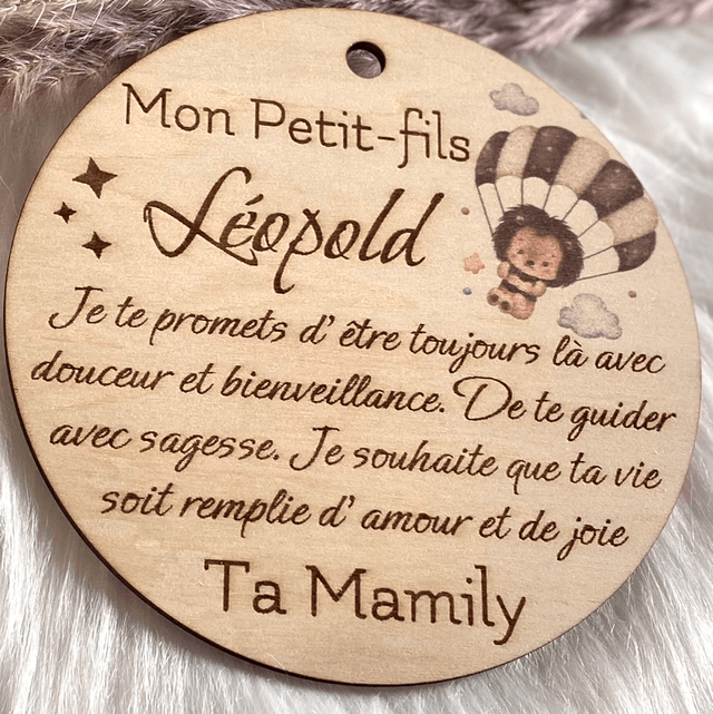 Carte en bois pour petit-fils petite fille… cadeau naissance, baptême 