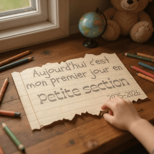 Pancarte rentrée scolaire - Panneau aujourd’hui c’est mon premier jour en…