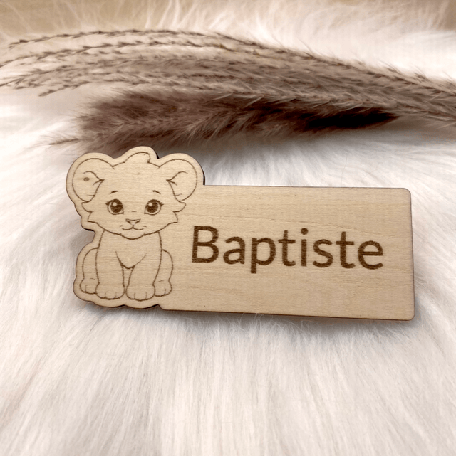 Baptême thème Lion - Cadeaux invités magnet, marque-place, 