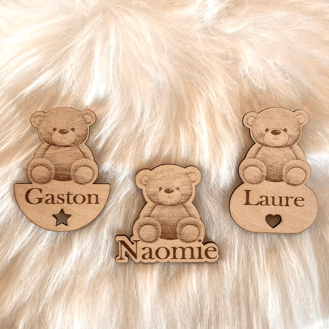 Bapteme thème ourson - Magnet, marque place, etiquettes