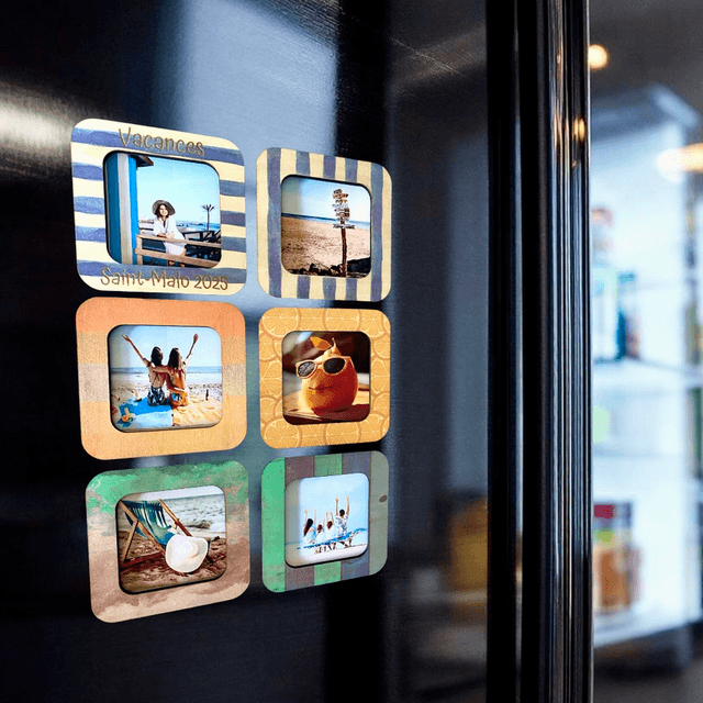 Magnets en bois personnalisés avec photo – Souvenirs uniques pour frigo & déco