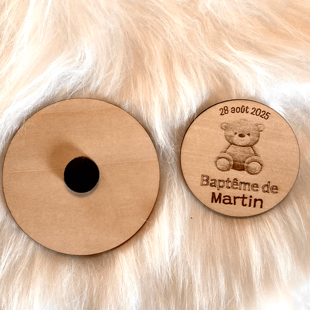 Bapteme thème ourson - Magnet, marque place, etiquettes
