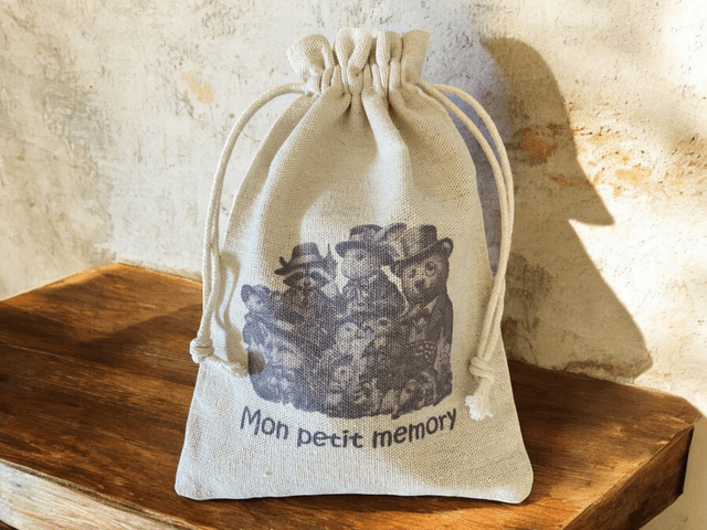 Mémory en bois style victorien vintage avec son petit pochon