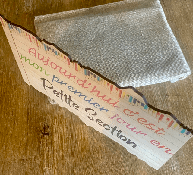 Pancarte rentrée scolaire, panneau ecole maternelle en bois 