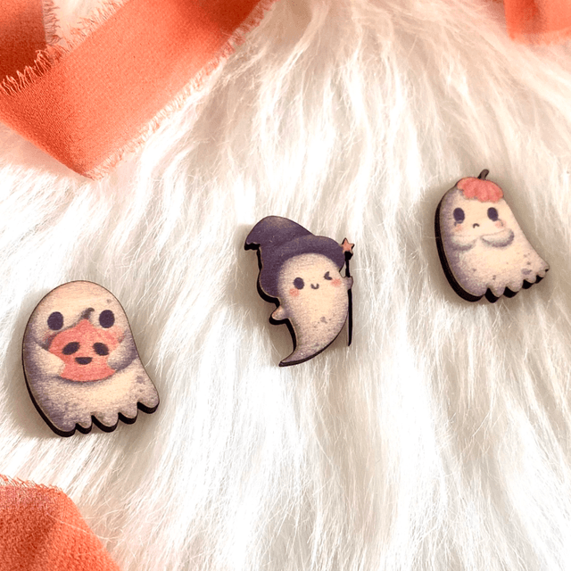 Magnet bois personnalisé Mon premier Halloween – petit fantôme en couleur et relief - prénom personnalisable 