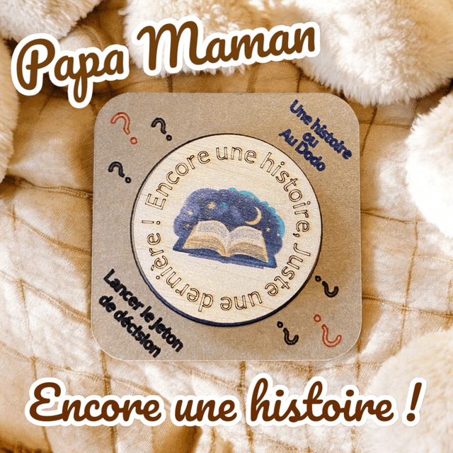 Pièce de décision en bois histoire conte du soir ? Une histoire ou au lit ? 