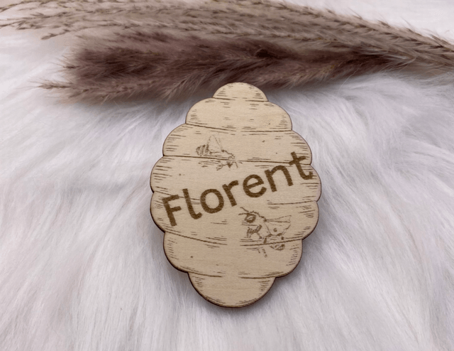Ruche en bois gravée – Cadeau invité personnalisé pour mariage, baptême, communion