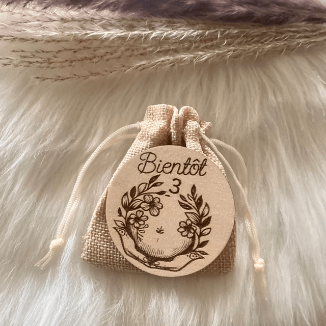 Magnet annonce naissance en bois