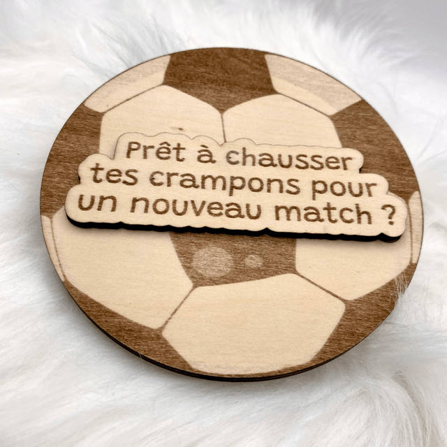 Demande personnalisée parrain - Annonce personnalisée futur papa - ballon de foot en bois