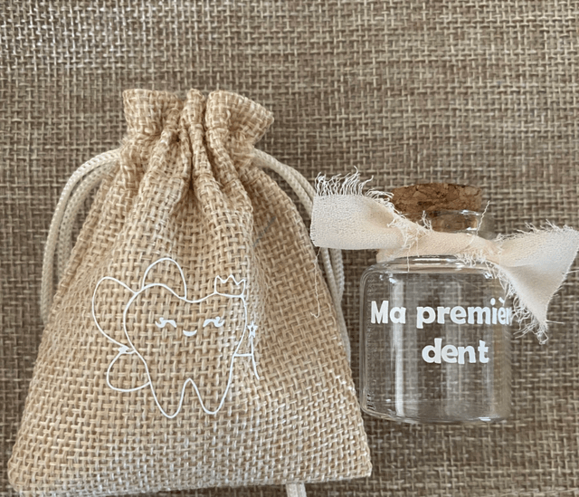 Souvenir fioles pour dent et mèche de cheveux bébé 