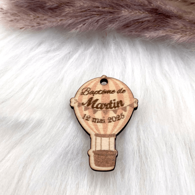 Baptême thème montgolfière - Magnet, marque-place, étiquettes