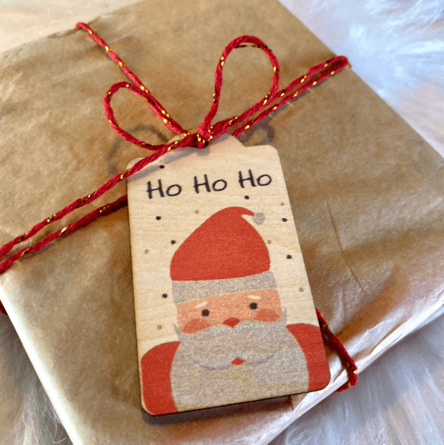 Lot de 6 Étiquettes de Noël en bois personnalisées – Décoration festive avec prénom