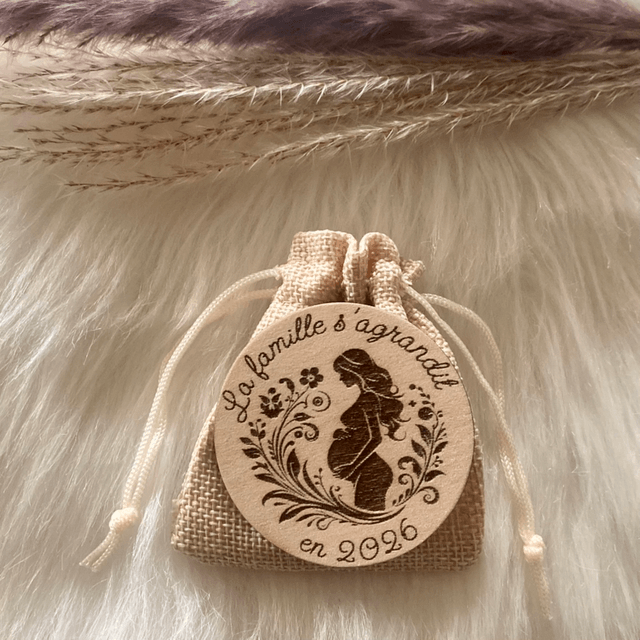 Magnet annonce naissance en bois