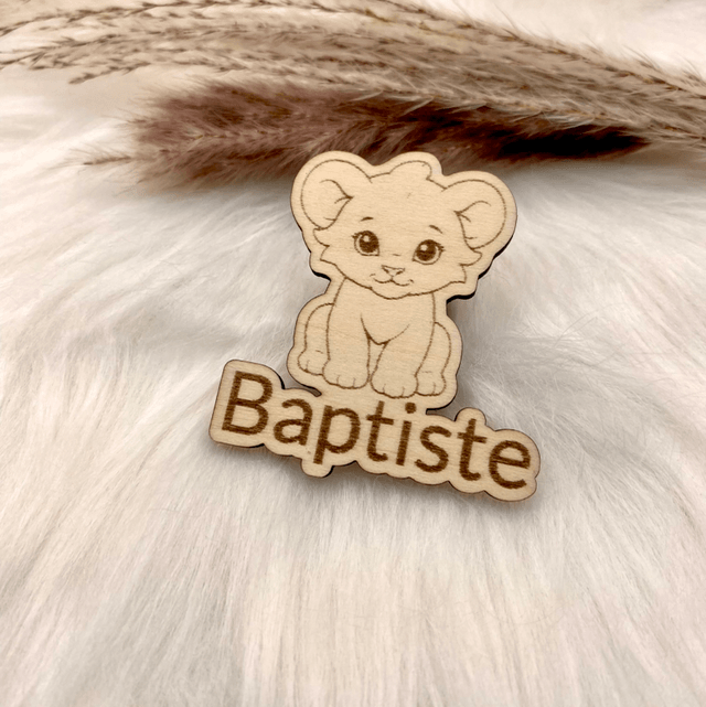 Baptême thème Lion - Cadeaux invités magnet, marque-place, 