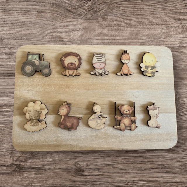 Magnet en bois personnalisé pour invités de baptême – Cadeau original 