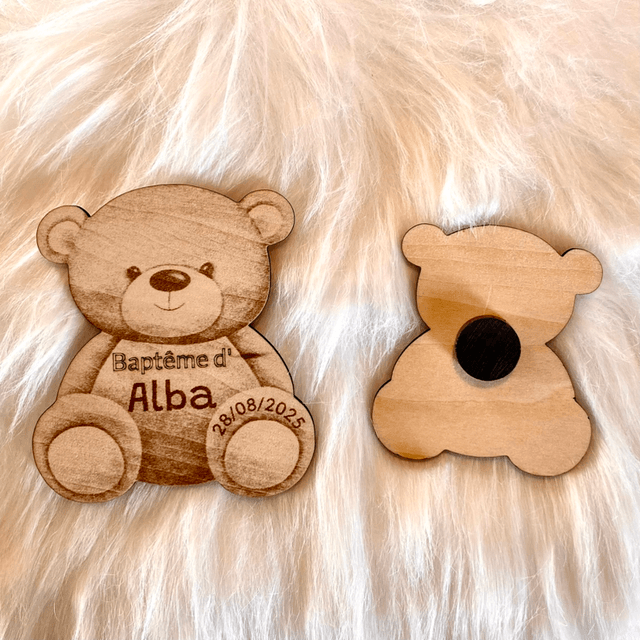 Bapteme thème ourson - Magnet, marque place, etiquettes