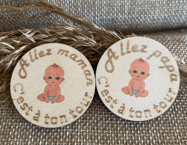 Jeton de décision &quot;A qui le tour ?&quot; Papa ou maman ? 