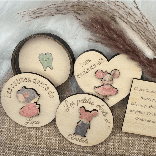 Boîte à dent en bois 