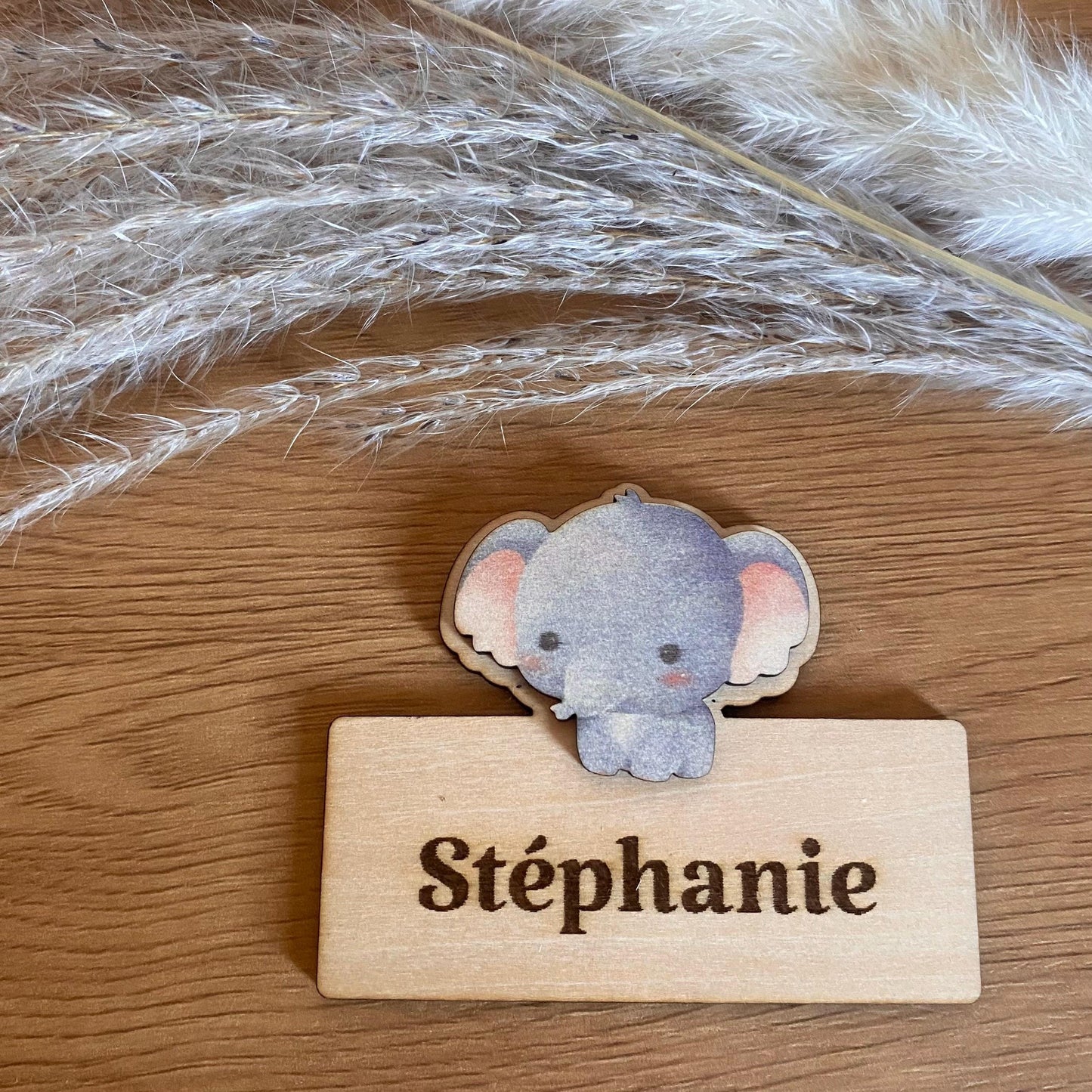 Marque-places en Bois – Thème « Animaux de la Savane »
