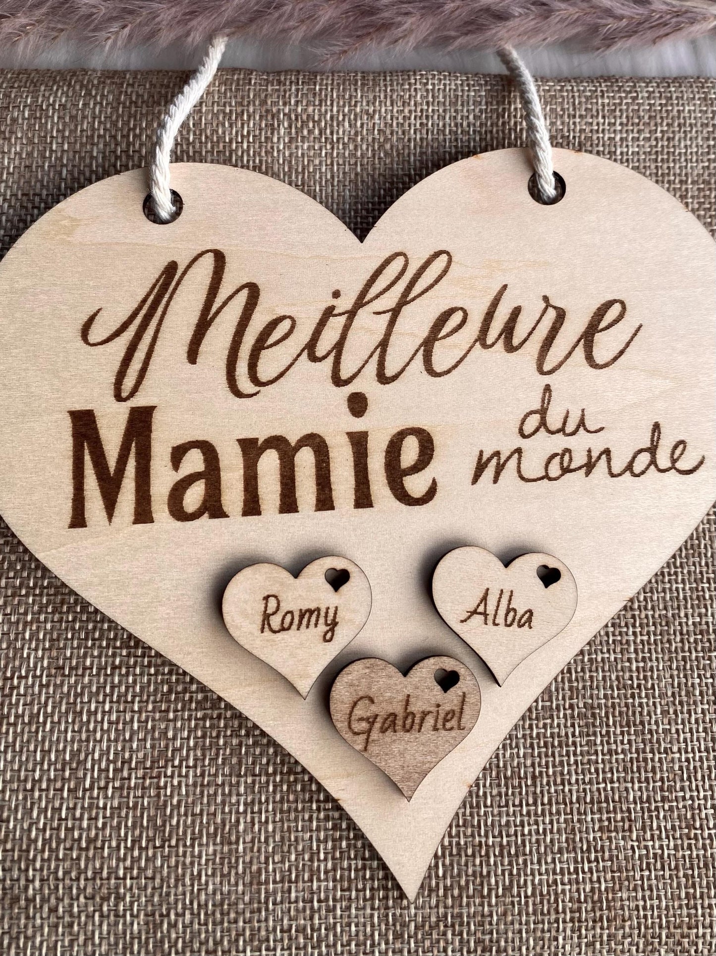 Suspension Cœur en Bois – Le Cadeau Gravé d'Amour