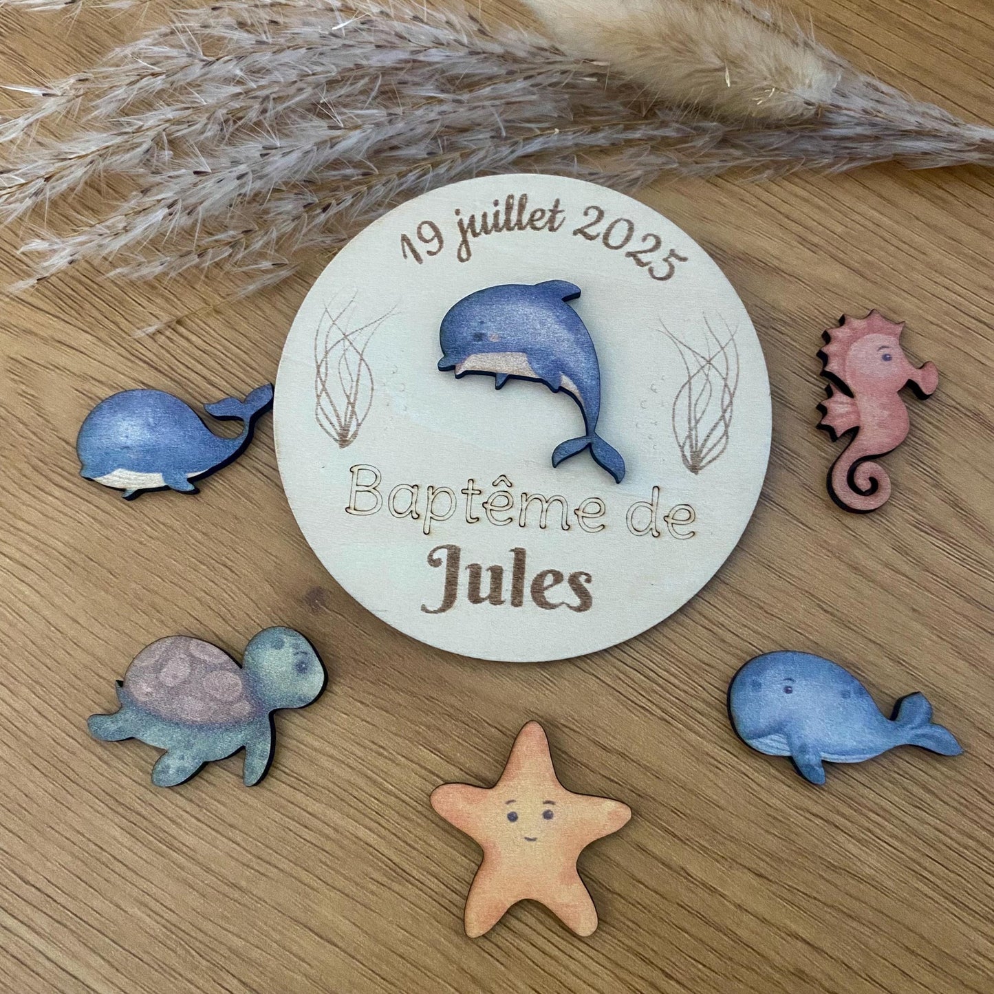 Magnet Personnalisé Thème Mer et Océan – Souvenir Baptême