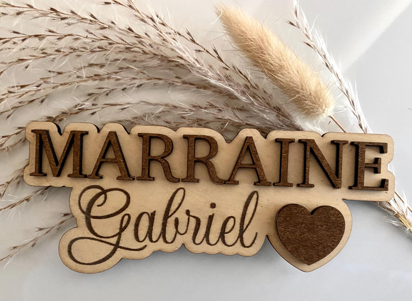 Magnet XL personnalisé en bois – Cadeau unique pour parents et proches