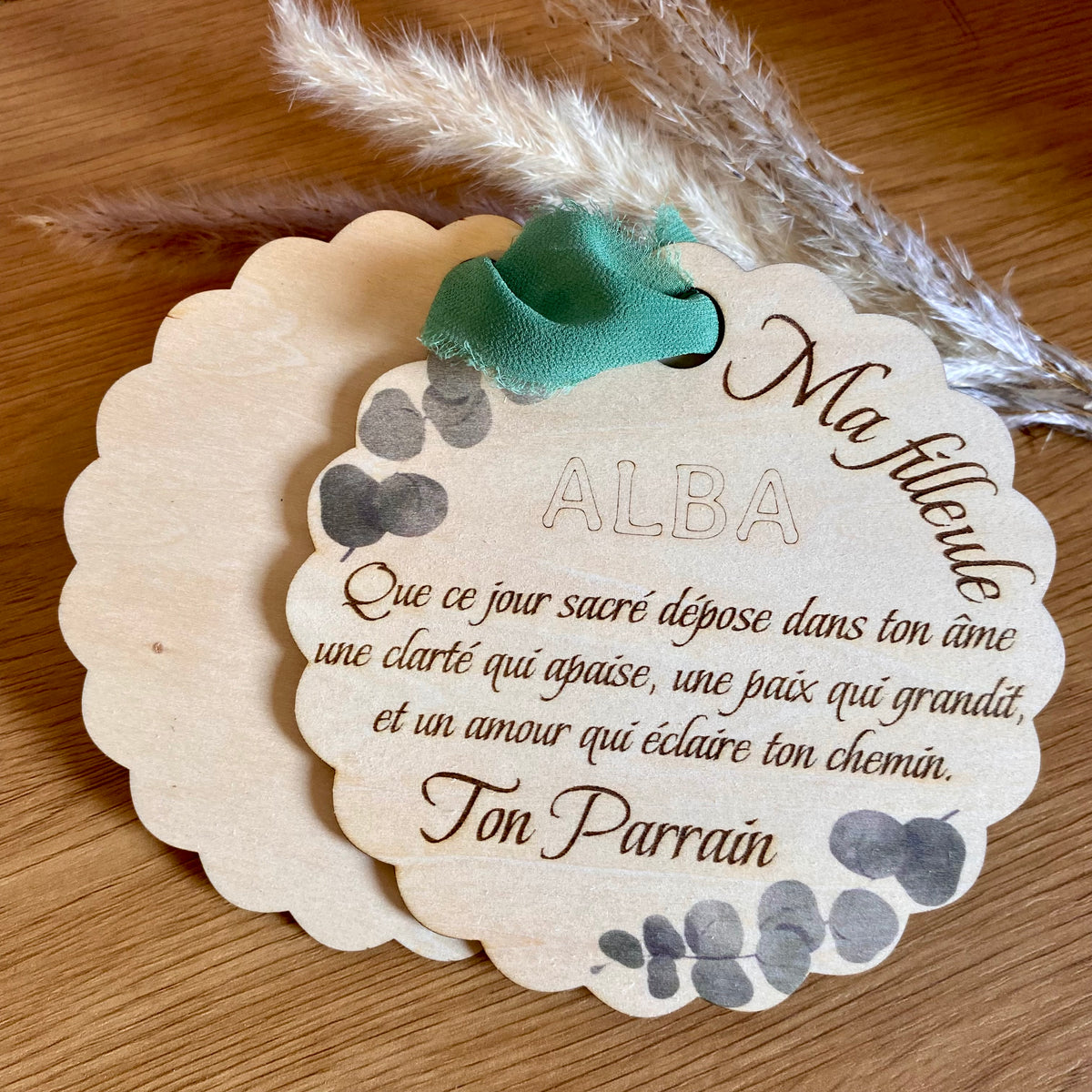 Carte en Bois – Cadeau Personnalisé communion ou première communion, Parrain, Marraine)