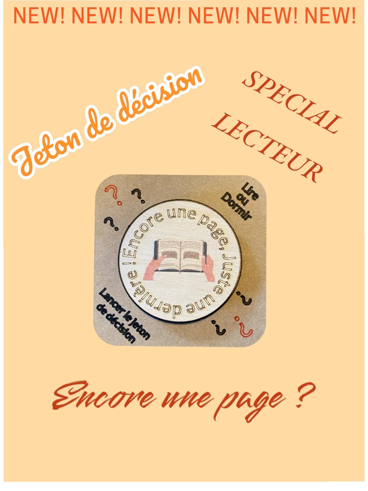 Accessoire de table de chevet jeton lecteur bois