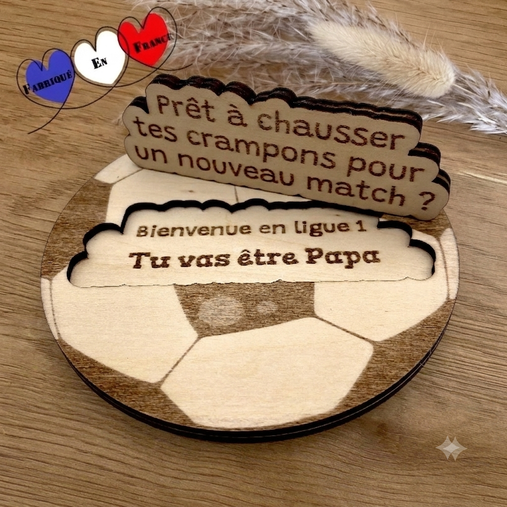 Ballon de Foot en Bois – L'Annonce Surprise Personnalisée