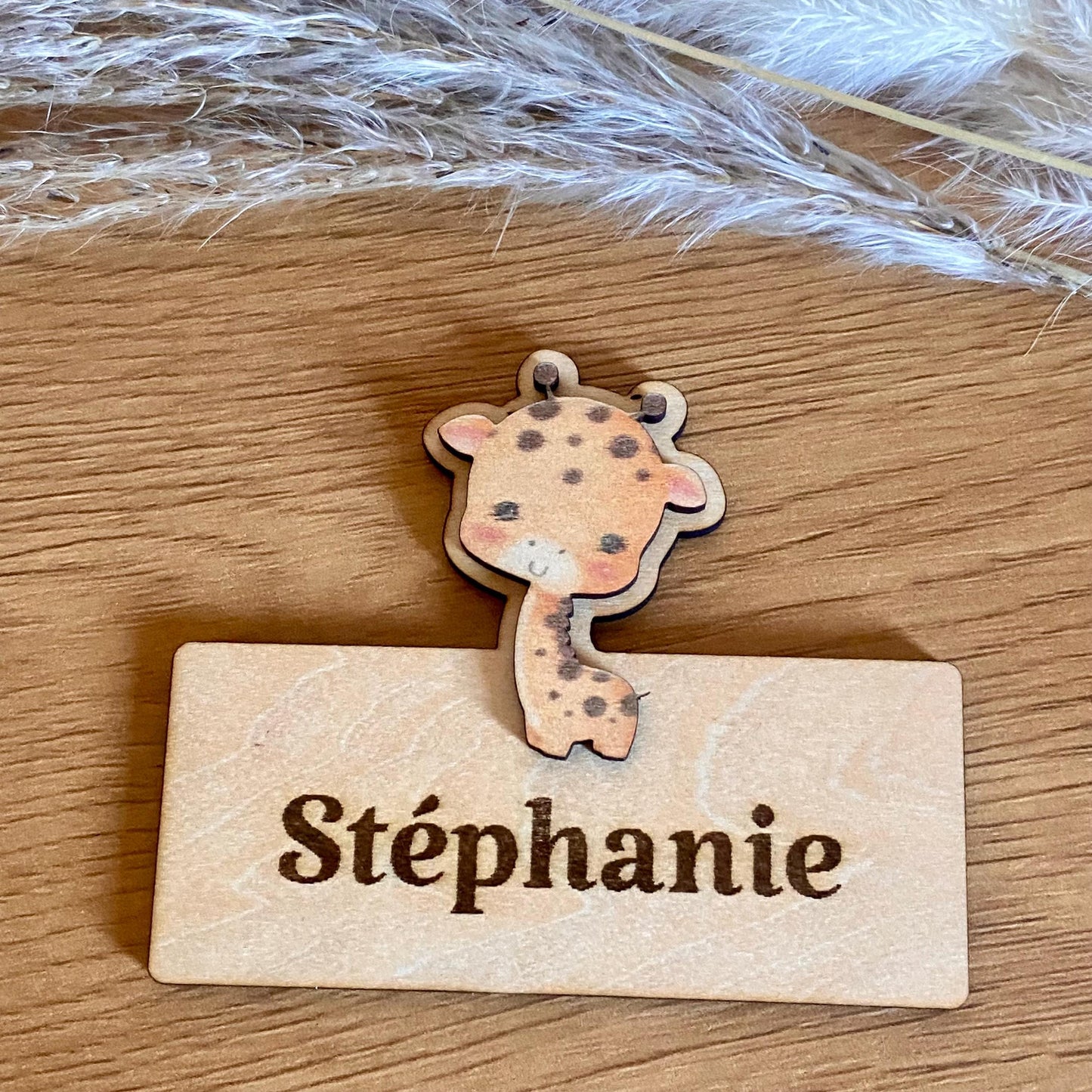 Marque-places en Bois – Thème « Animaux de la Savane »
