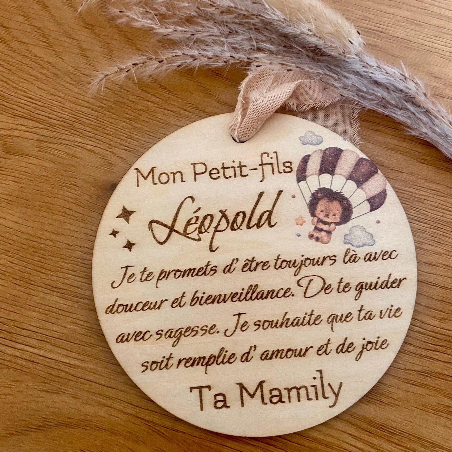 carte bois personnalisée pour cadeau naissance