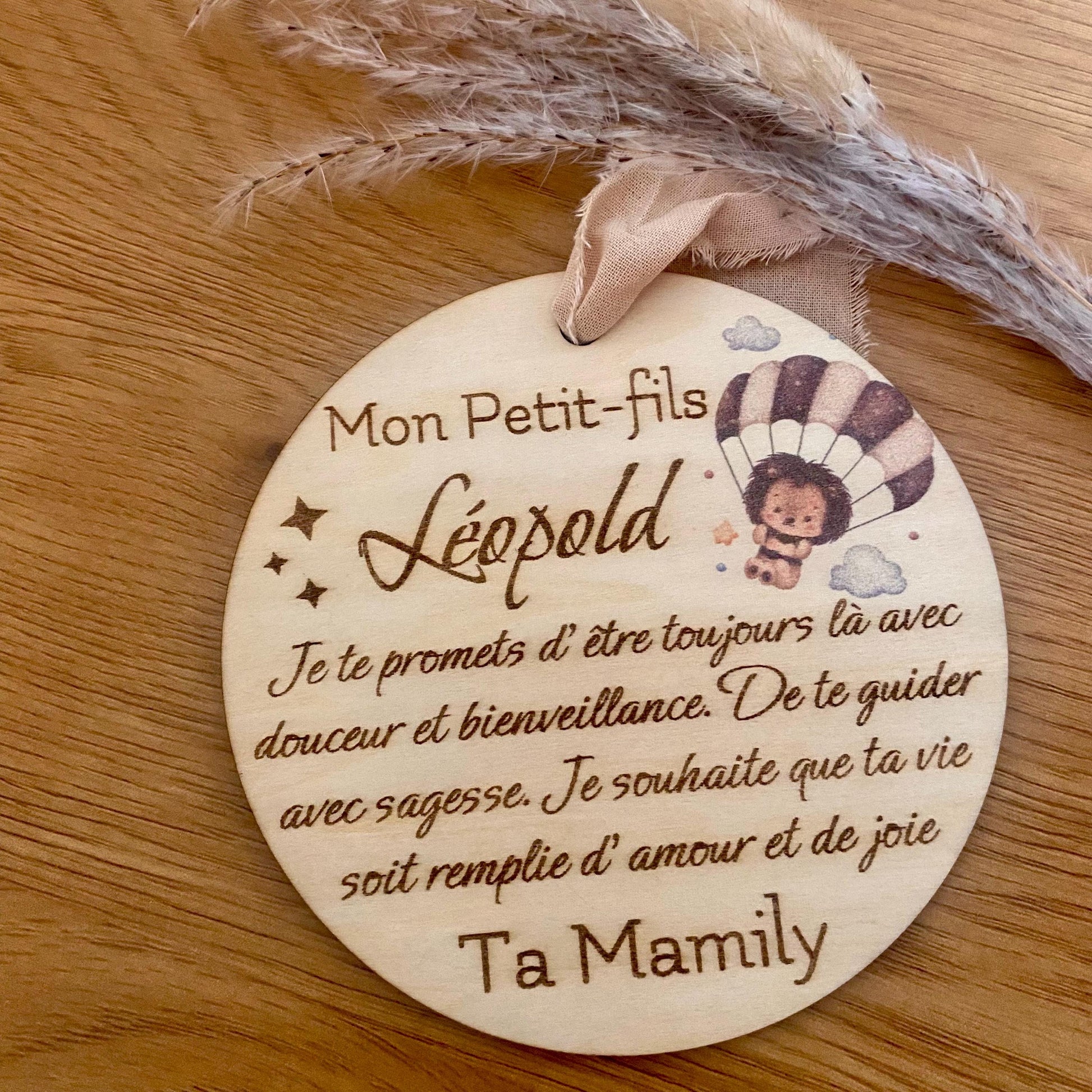 carte bois personnalisée pour cadeau naissance