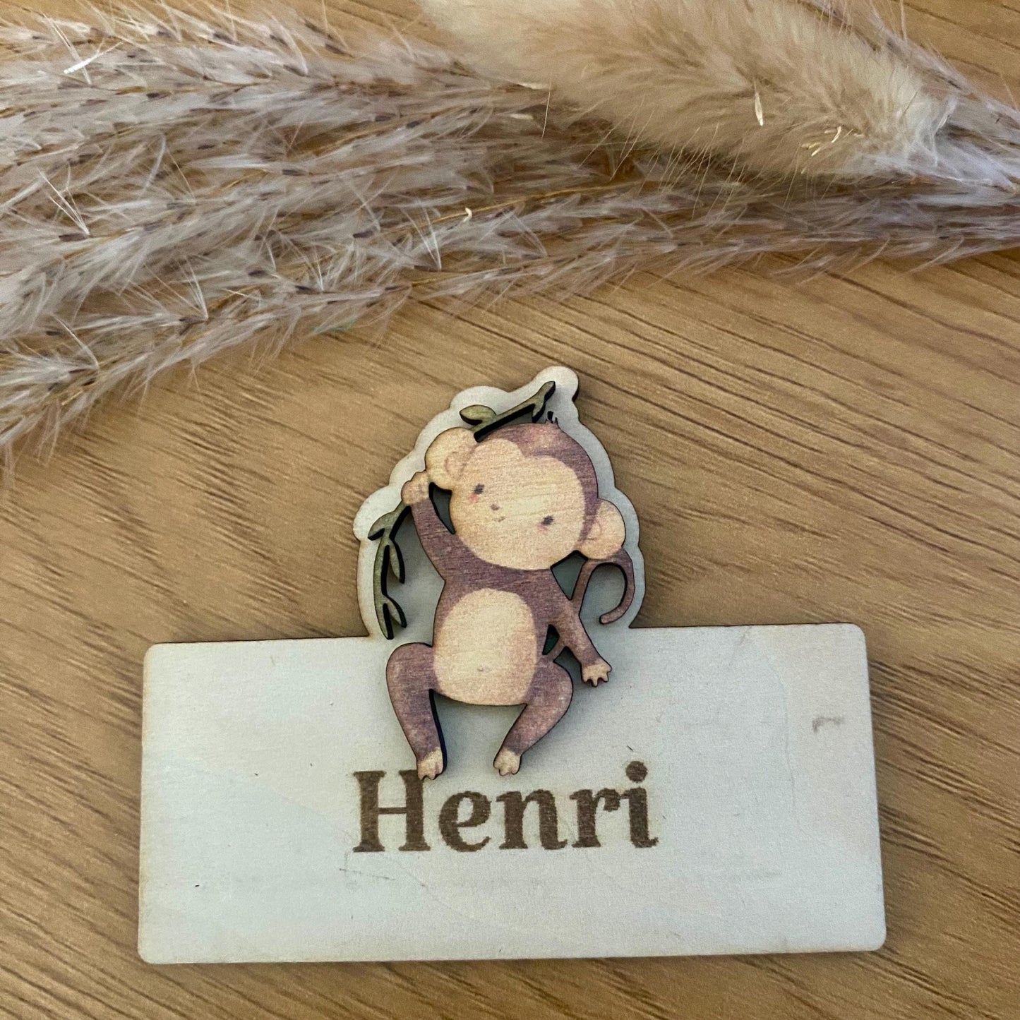 Marque-place et Magnet en Bois Personnalisé – Animaux et Insectes
