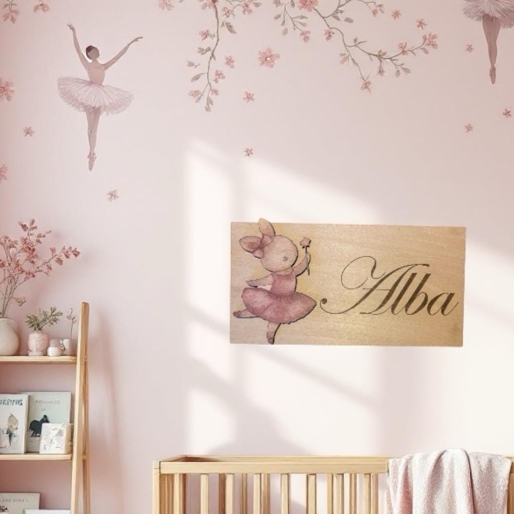 Plaque de porte bébé personnalisée en bois – Décoration artisanale made in France
