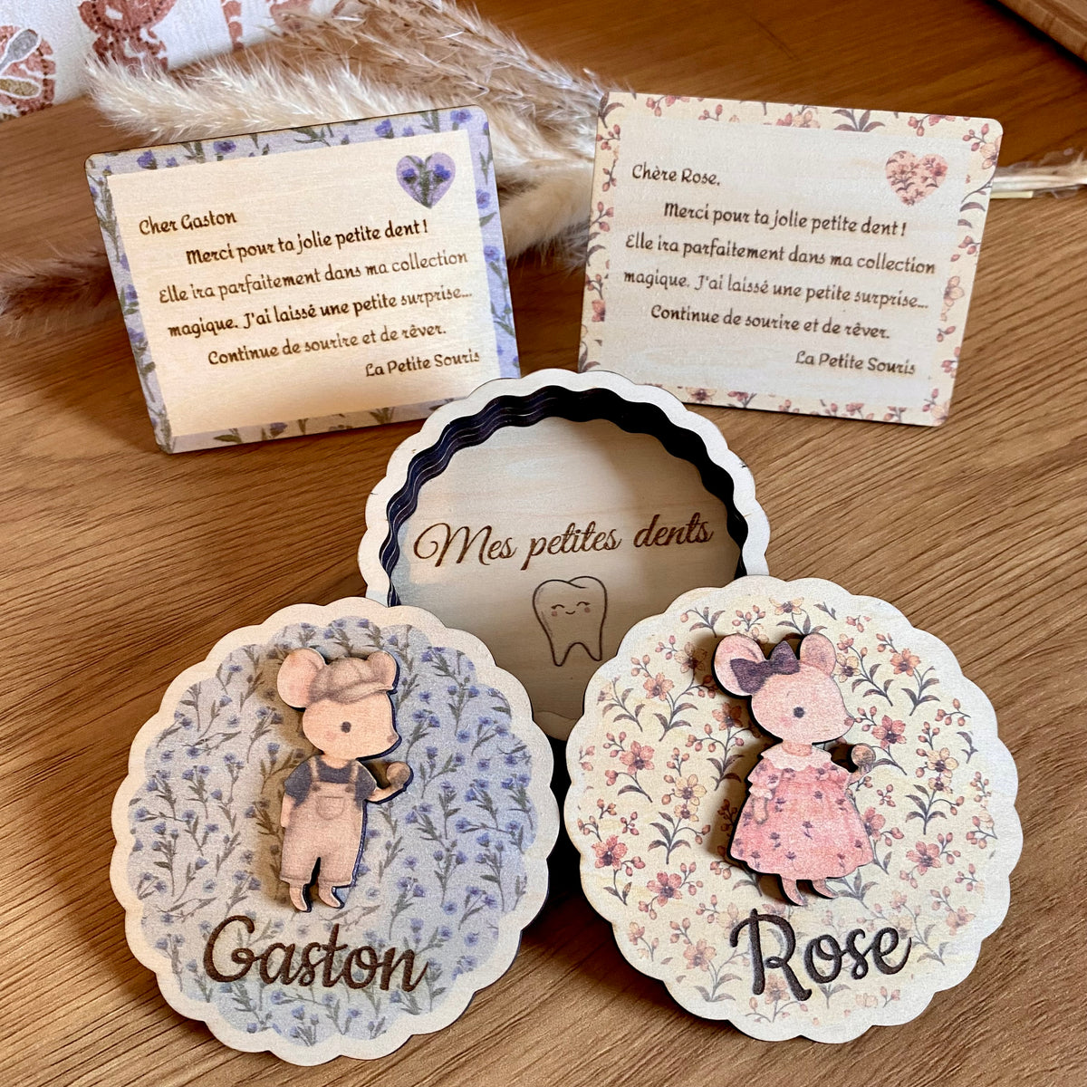Le kit Magique de la Petite Souris -
Boîte à Dents de Lait Personnalisée - Lettre de la petite souris - Porte magique –