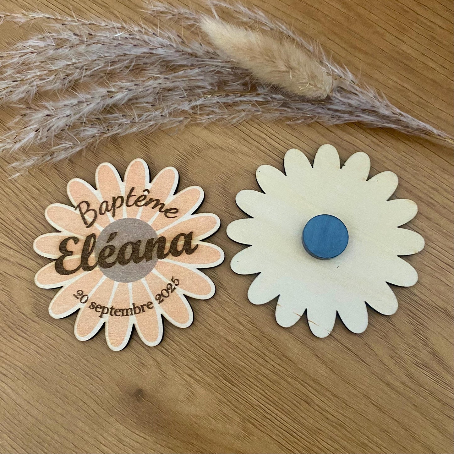 Magnets en Bois "Marguerite" – La Touche Fleurie et Personnalisée pour vos Événements