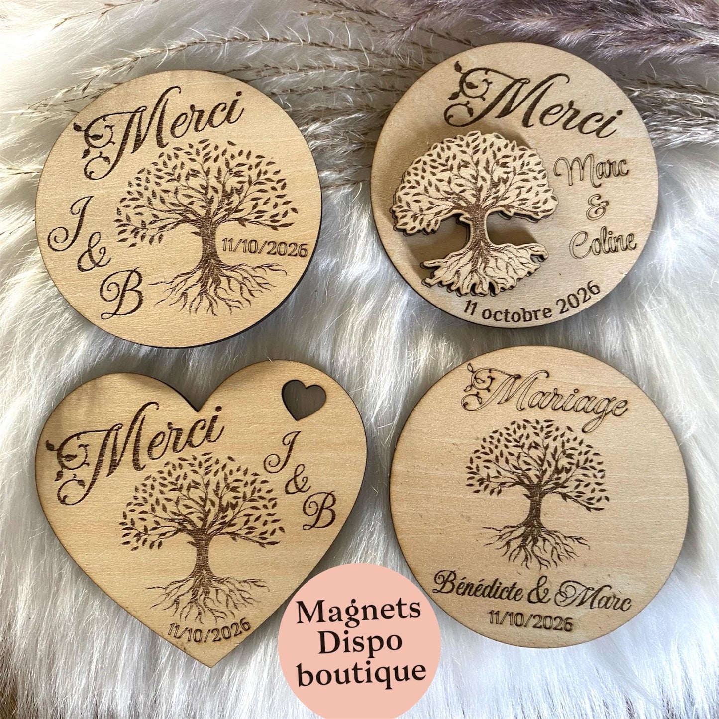 Marque-place en Bois « Arbre de Vie » – Personnalisé