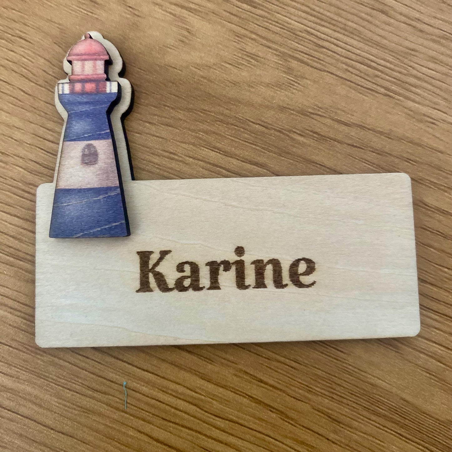Marque-Place et magnet baptême Marin – Souvenir en Bois Personnalisé