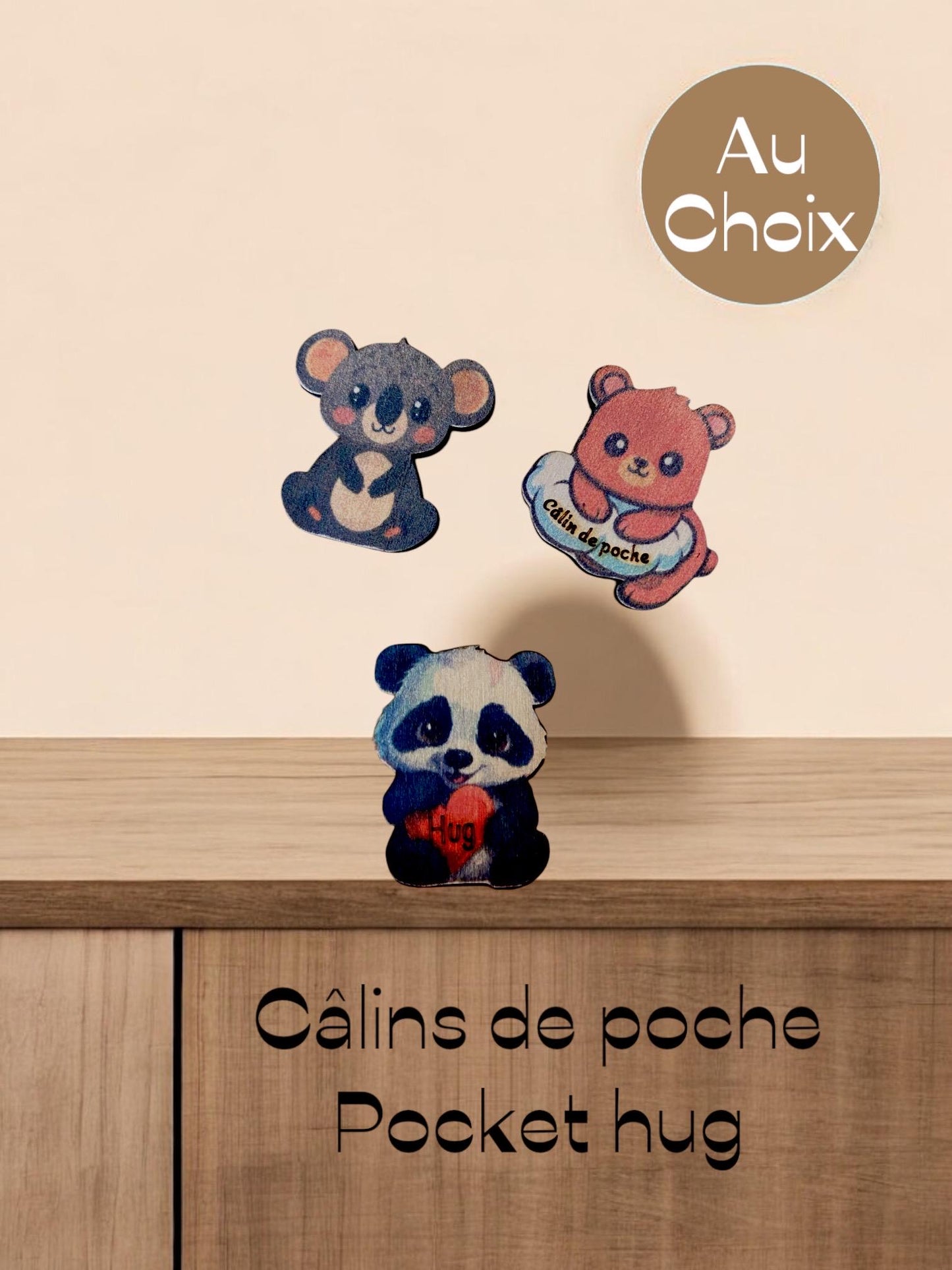 Câlin de Poche "Panda" – Votre Compagnon de Douceur en Bois