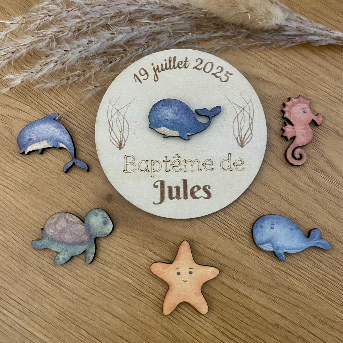 Magnet Personnalisé Thème Mer et Océan – Souvenir Baptême