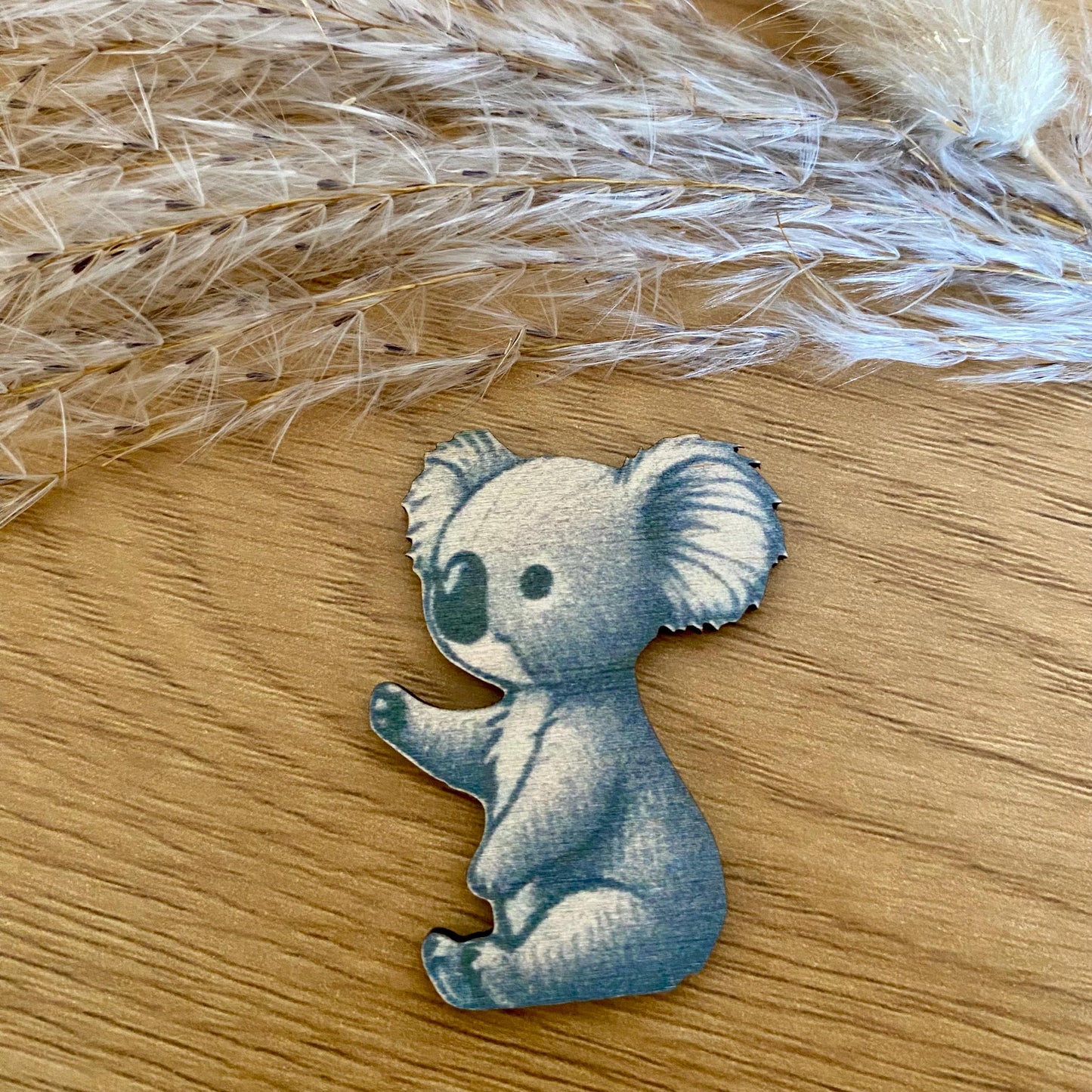 Détail du koala en bois imprimé pour offrir