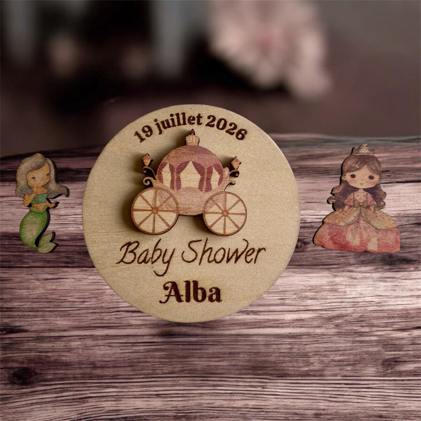 Magnet en Bois Contes & Princesses – Cadeau Invités Fête Enfant