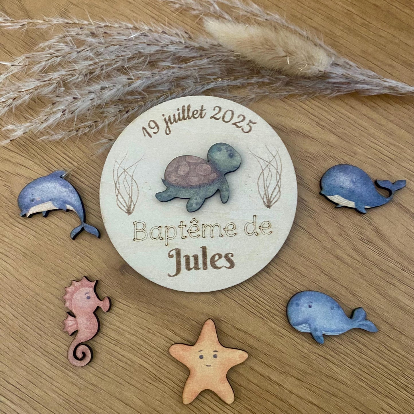 Magnet Personnalisé Thème Mer et Océan – Souvenir Baptême